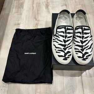Saint Laurent good condition zebra print comes with box and shoe box and bag.